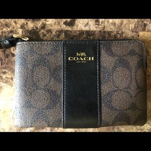 Coach corner zip wristlet